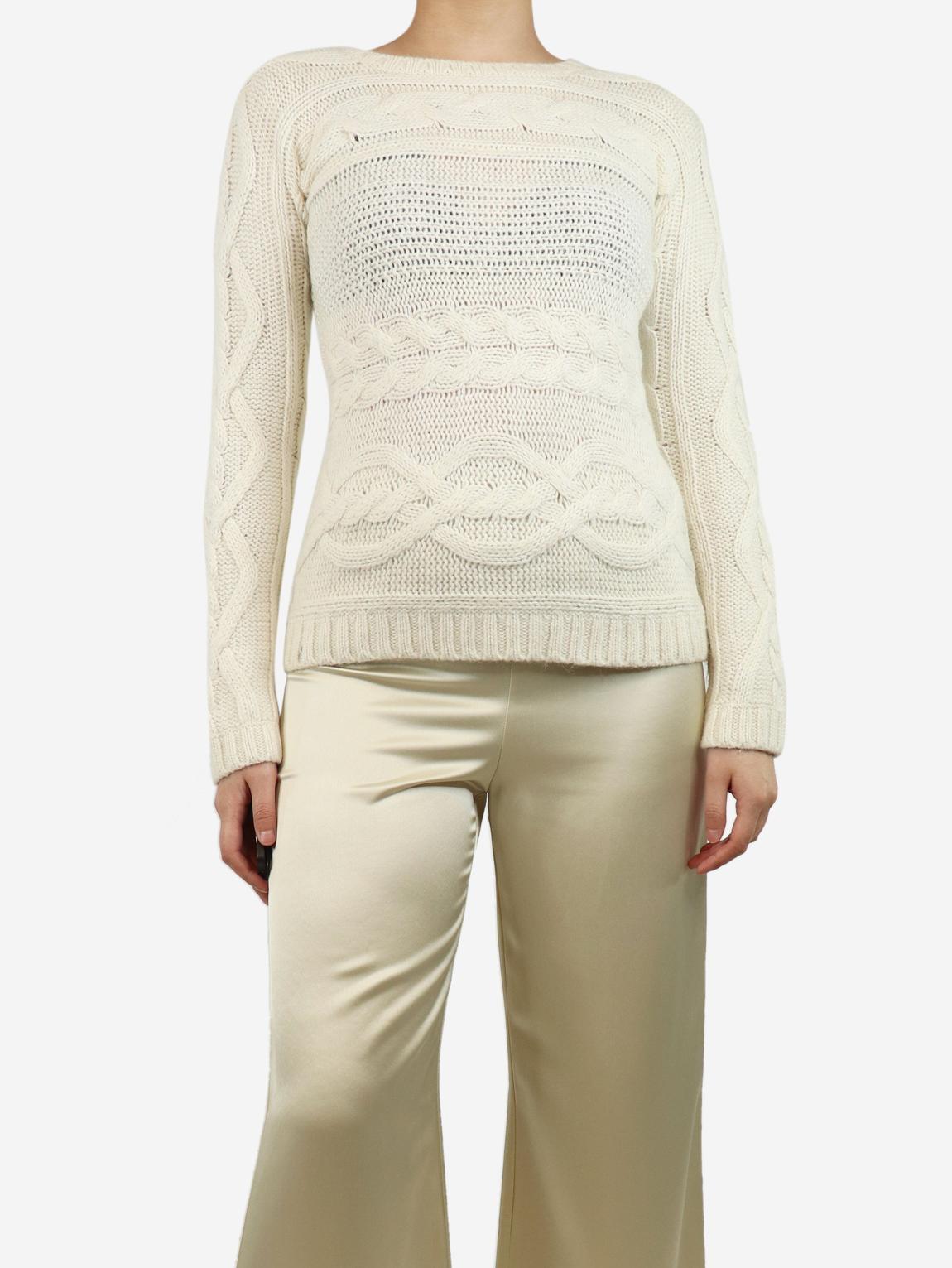 Cream cable knit jumper main product photo