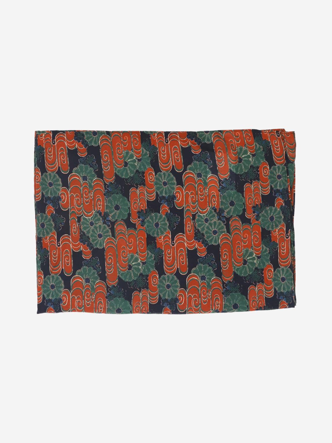 Navy printed cotton scarf main product photo