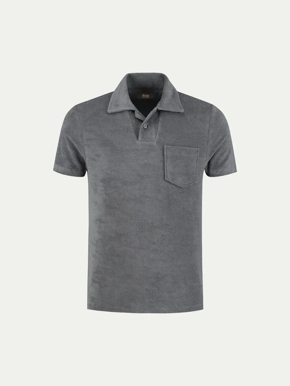 Aurelien Terry Polo Shirt 2 in Dark Grey - Luxurious Comfort main product photo