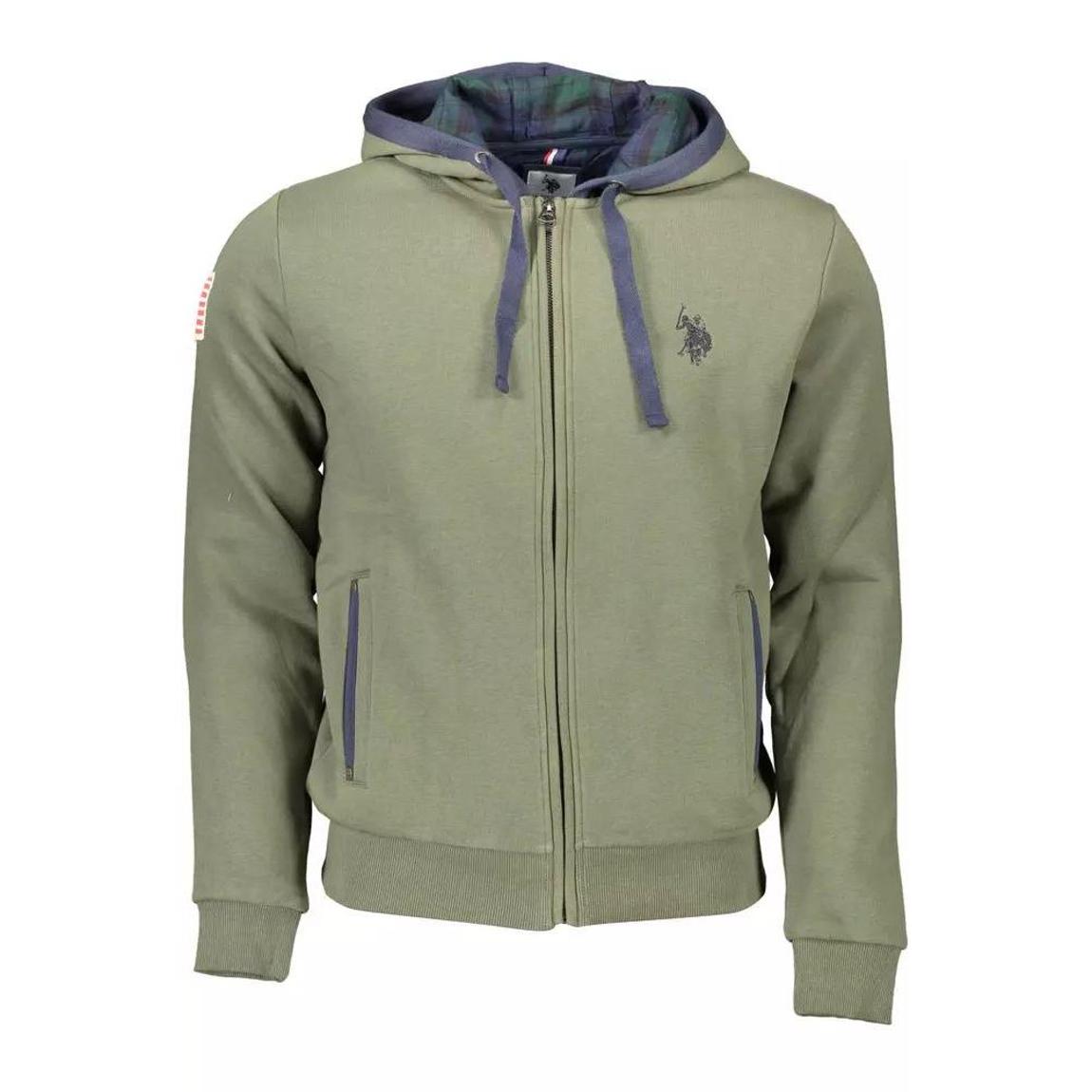 Olive Green ZipUp Hoodie Classic Fit Sweaters main product photo