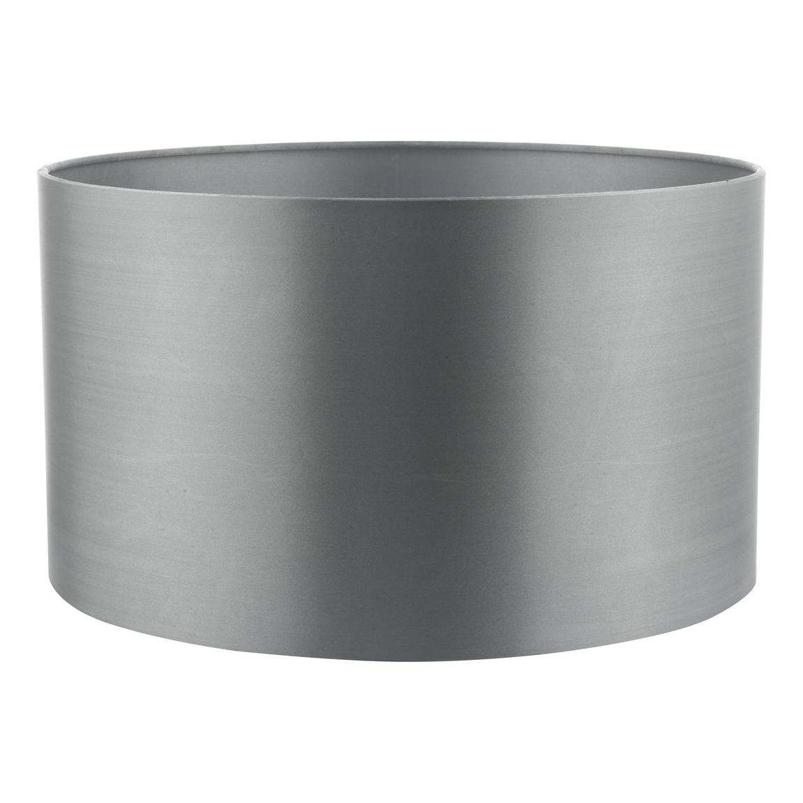 Hilda Grey Faux Silk Drum Shade 40cm main product photo