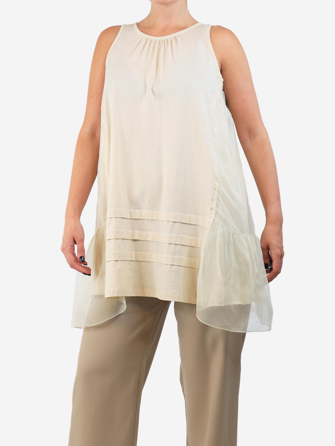 Neutral sleeveless tunic top main product photo