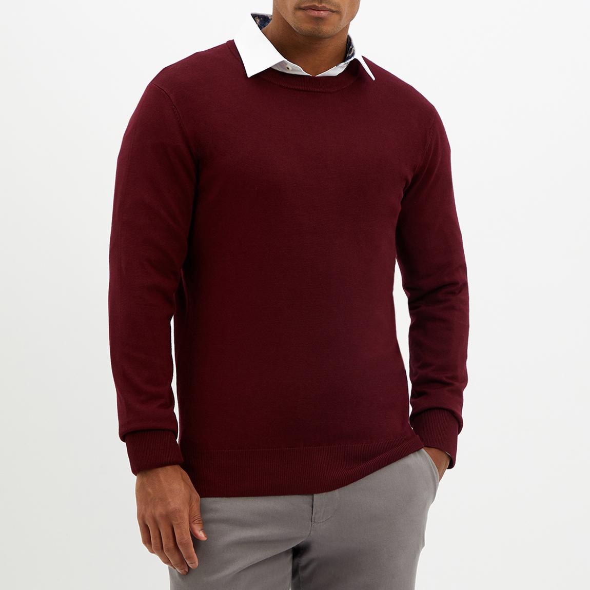 Burgundy Crew Neck Jumper main product photo