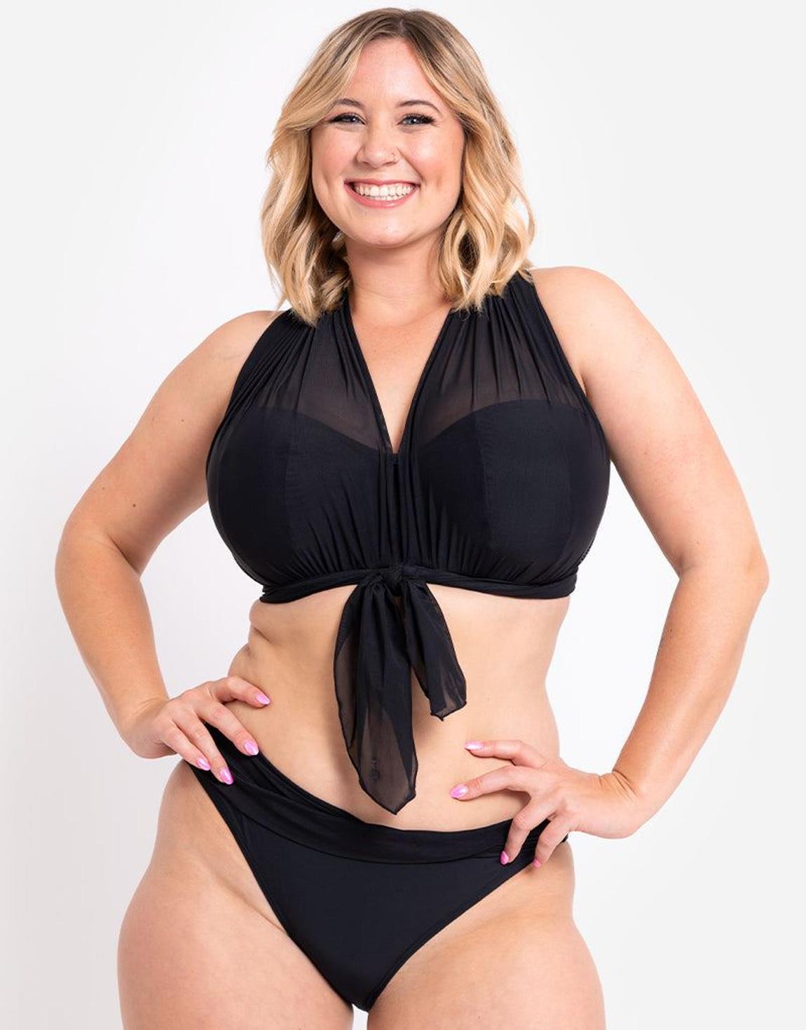 Curvy Kate Wrapsody Bandeau Strapless Multiway Bikini Black main product photo
