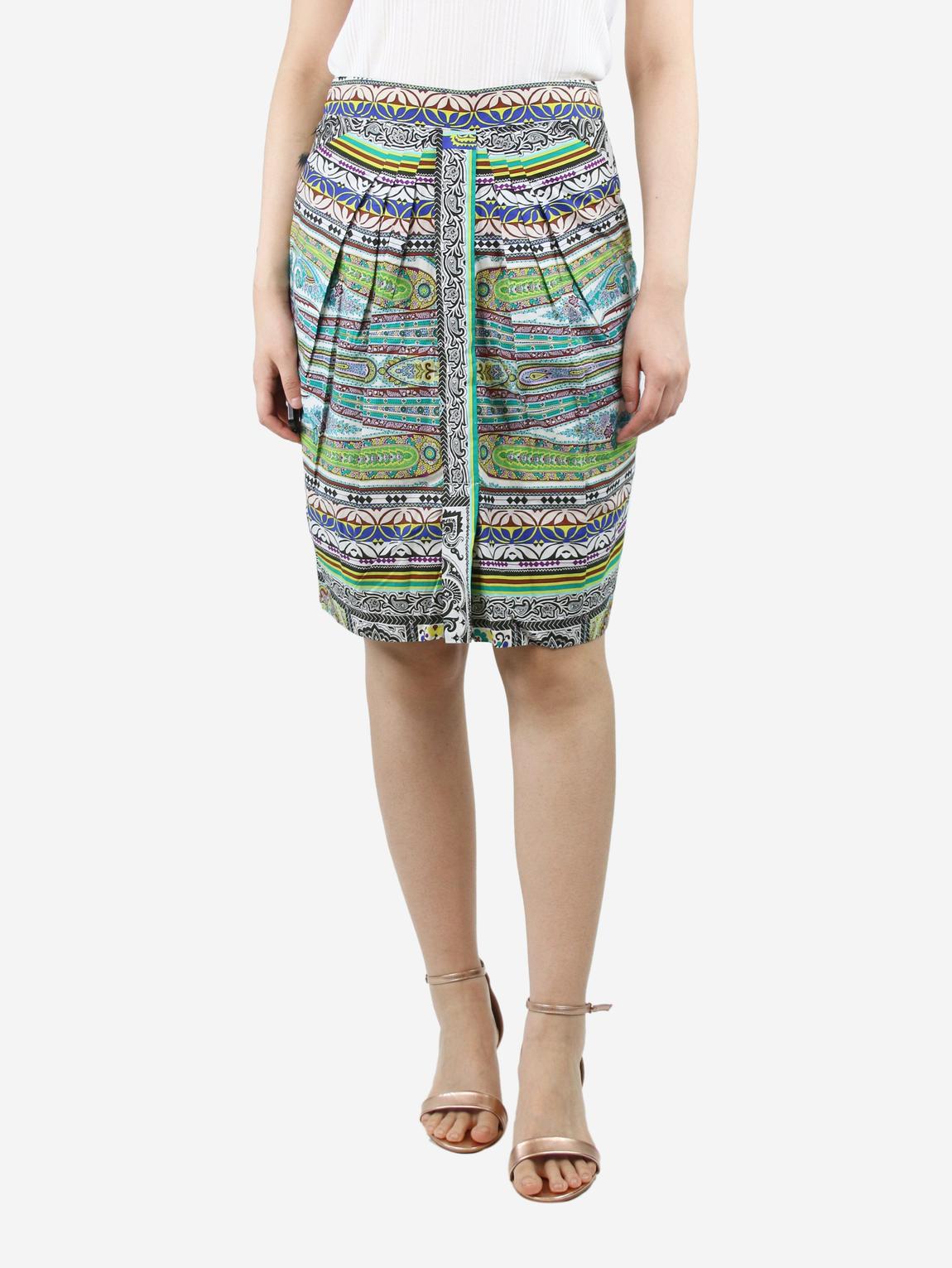 Multicolour printed skirt with pleats main product photo