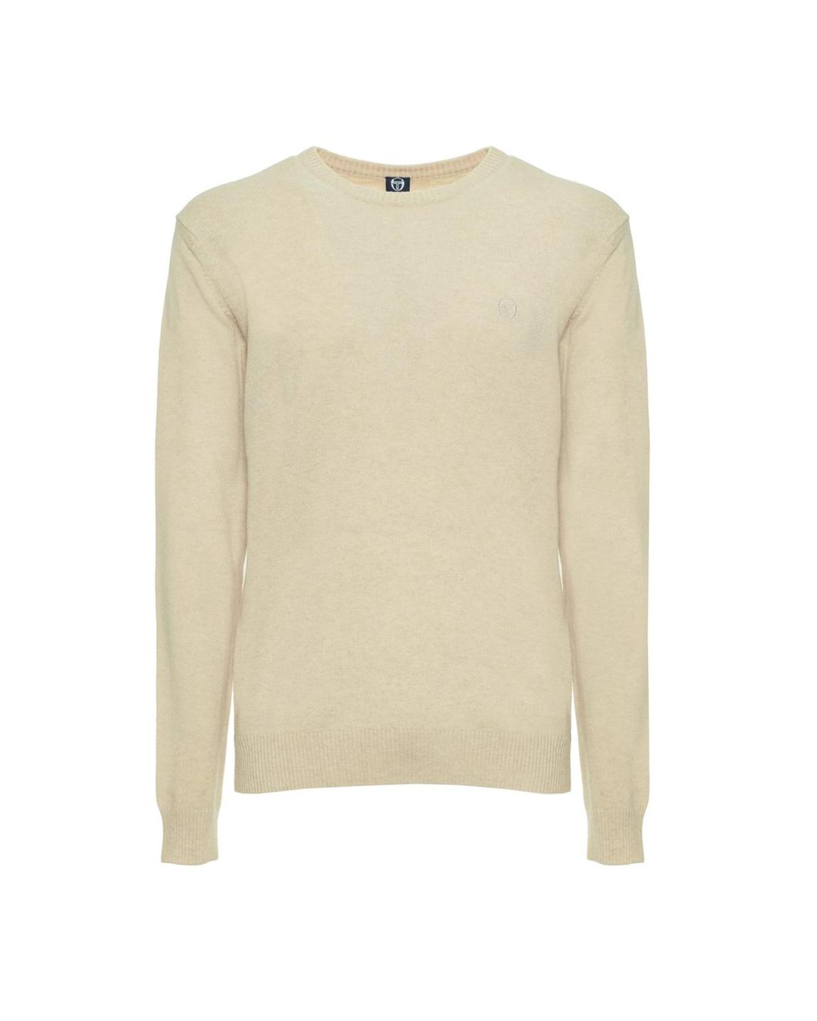 Wool Sweater with Ribbed Hems and Visible Logo - Brown main product photo