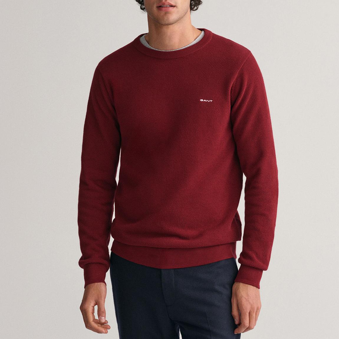 Burgundy Pique Cotton Jumper main product photo