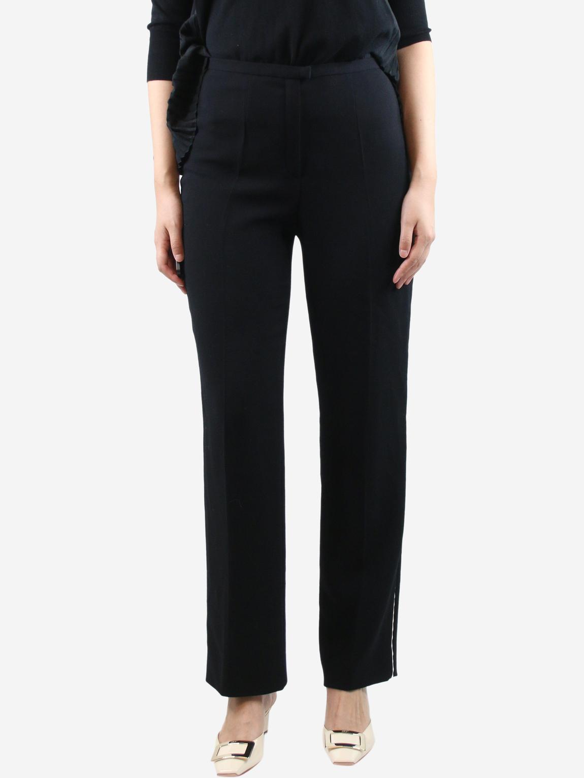 Black striped side straight-leg trousers main product photo