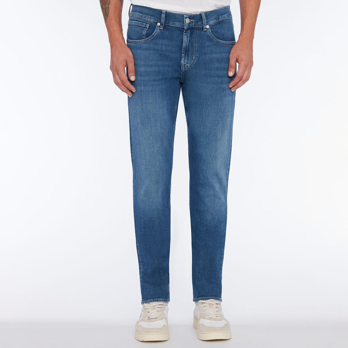 Mid Blue Wash Slimmy Tapered Stretch Jeans main product photo