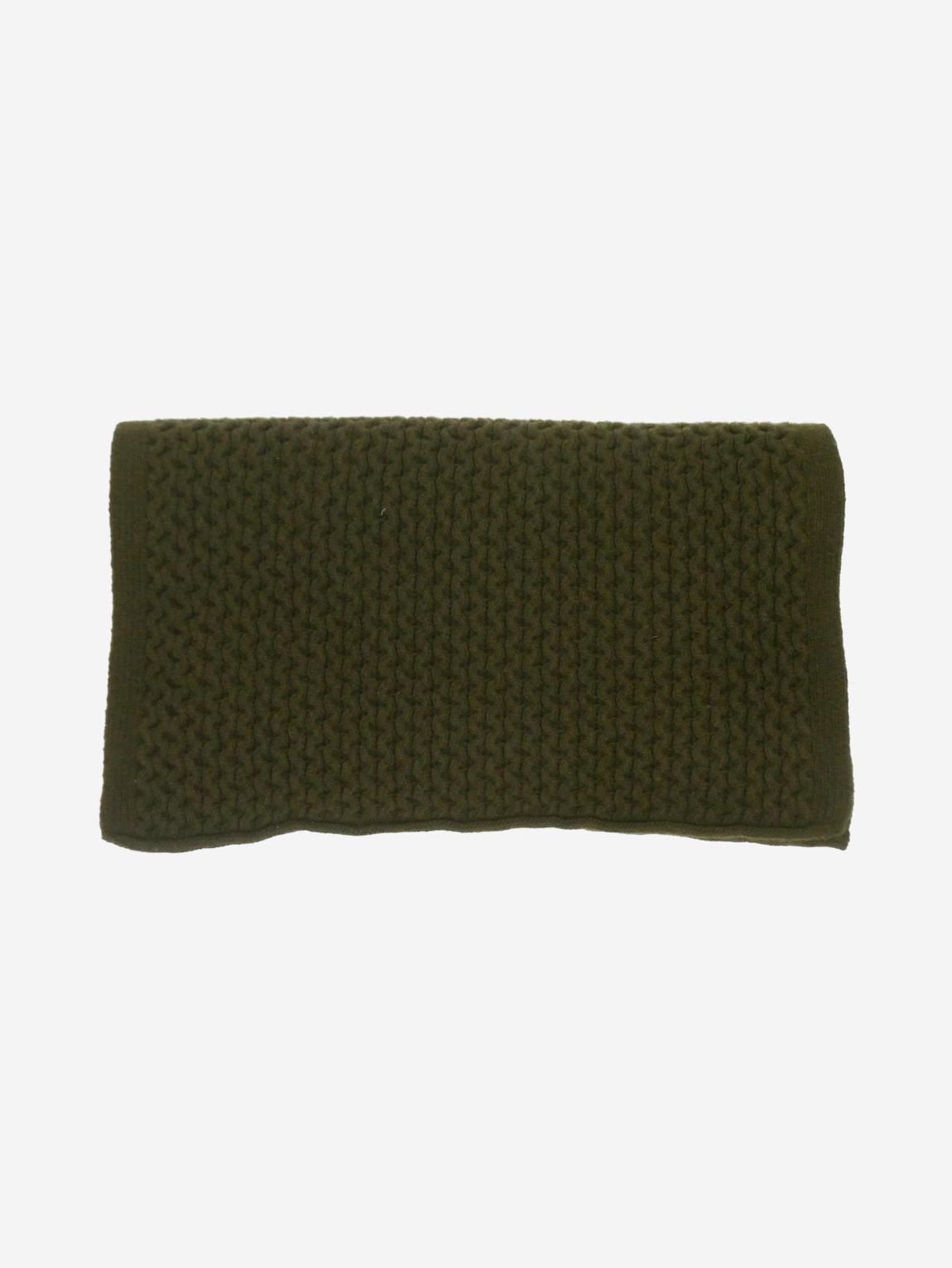 Green knitted wool scarf main product photo