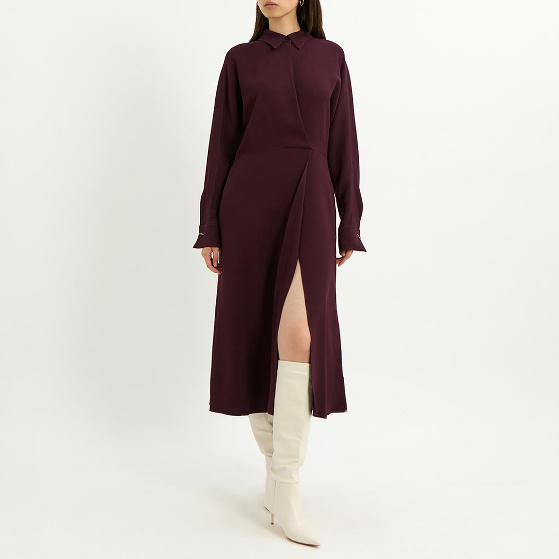 Plum Wrap Front Dress main product photo