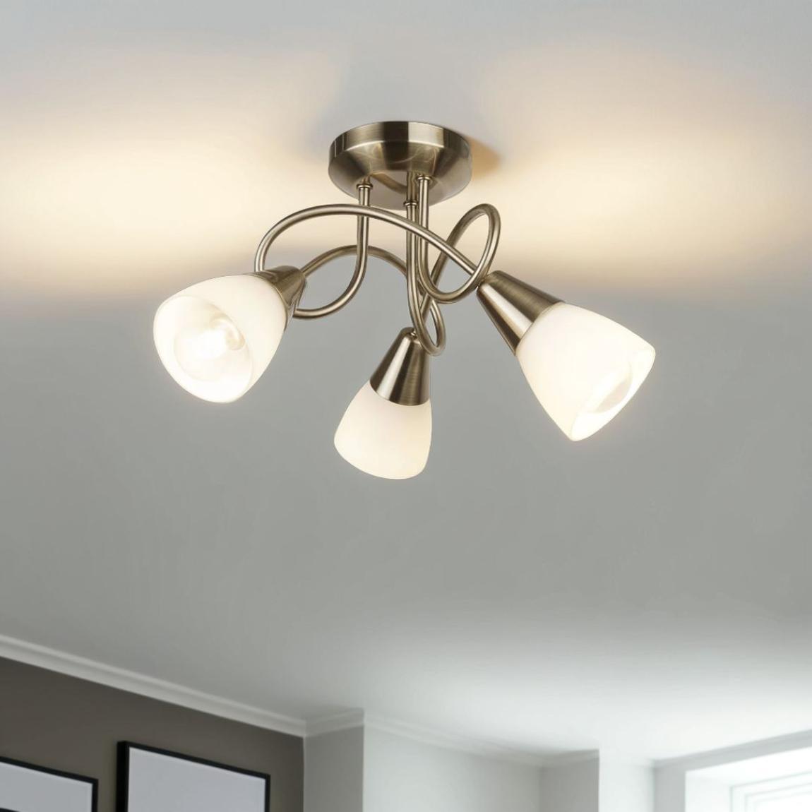 Bronx Semi-Flush Ceiling Light Antique Brass main product photo