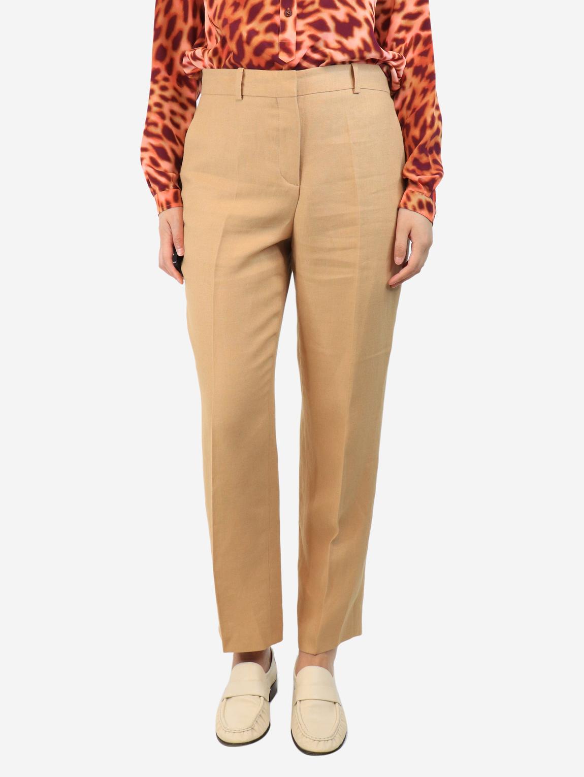Brown flax trousers main product photo