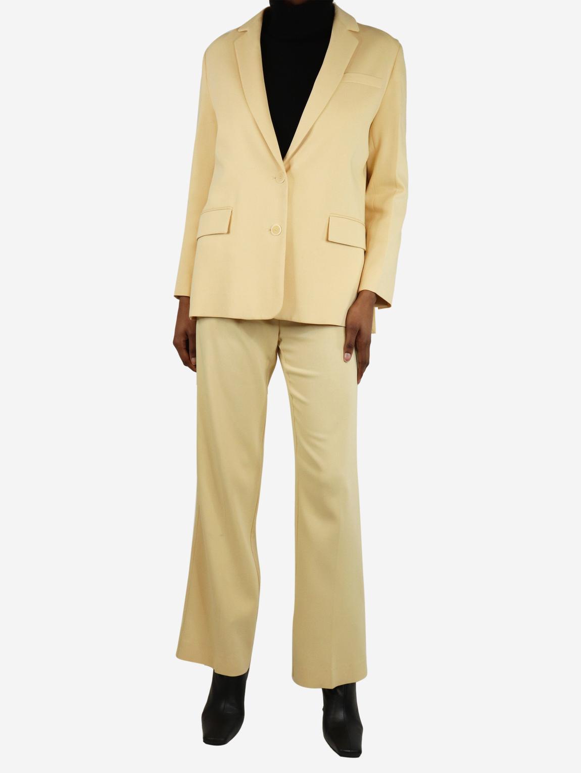 Pastel yellow two piece suit set main product photo