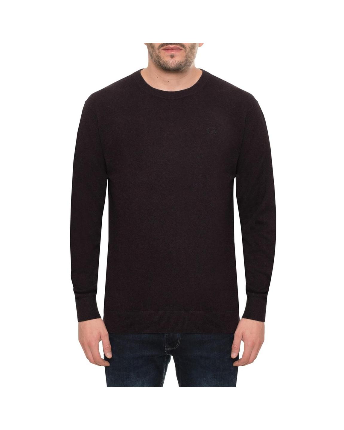 Wool Round Neck Sweater with Visible Logo - Red main product photo