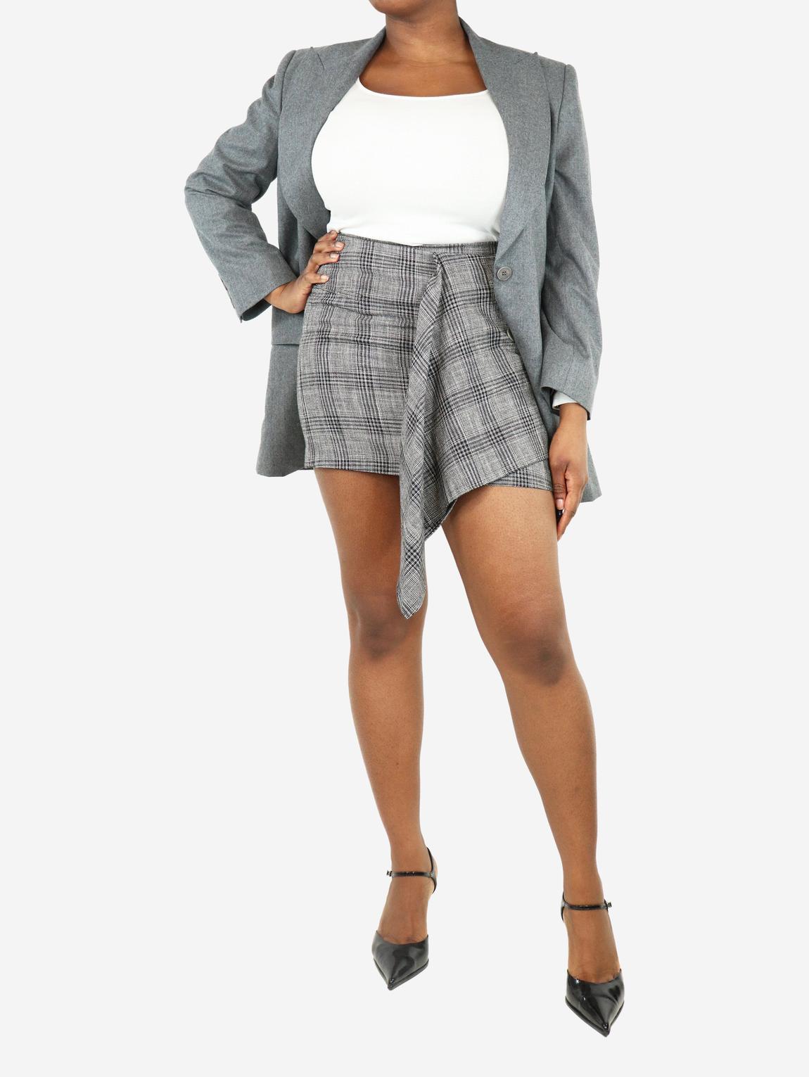 Grey plaid mini skirt main product photo