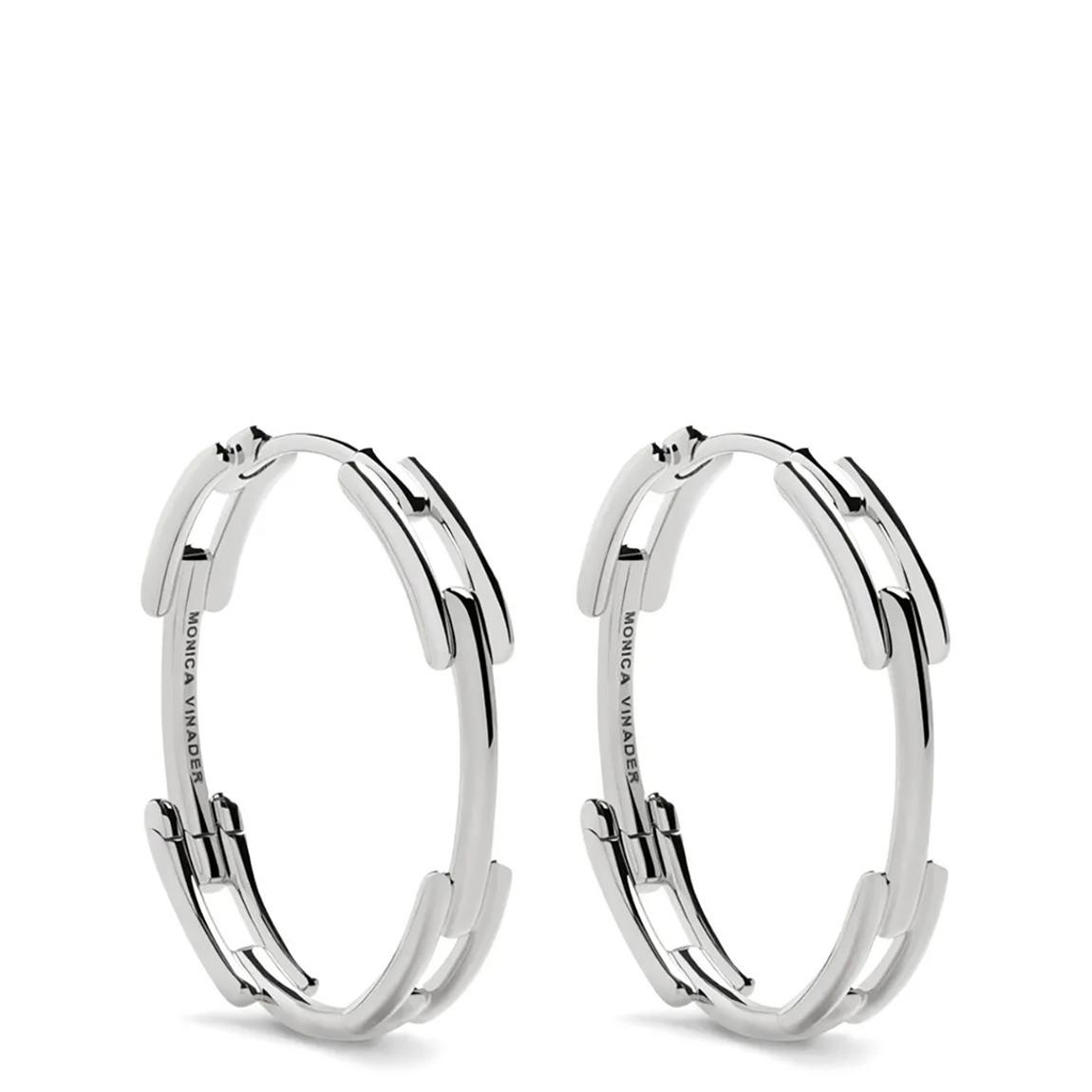Sterling Silver Signature Link Medium Hoop Earrings main product photo
