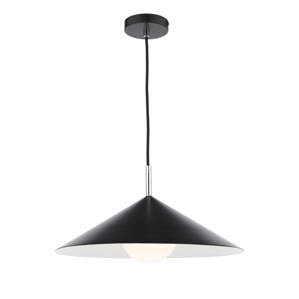 Apex 1 Light Single Pendant Matt Black Polished Chrome main product photo