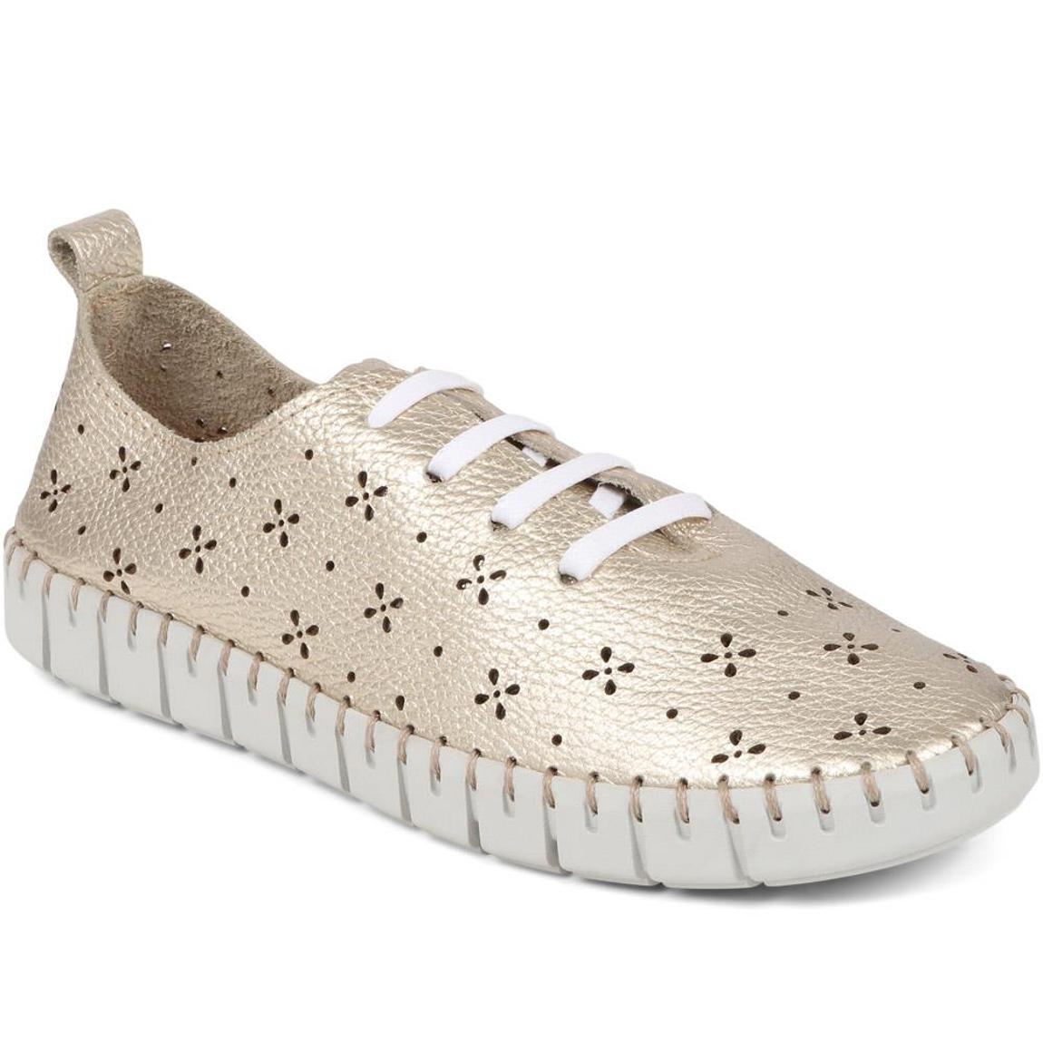 Gold Tallullah Lace Up Flat Shoe main product photo