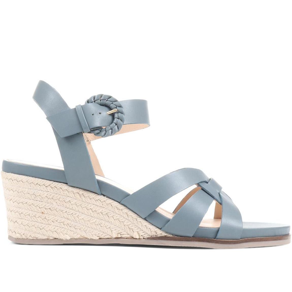 Loriana Leather Woven Wedge Sandals main product photo