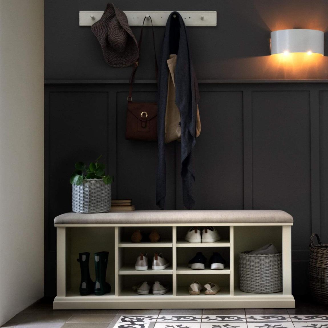 Dorset White Shoe Storage Bench main product photo