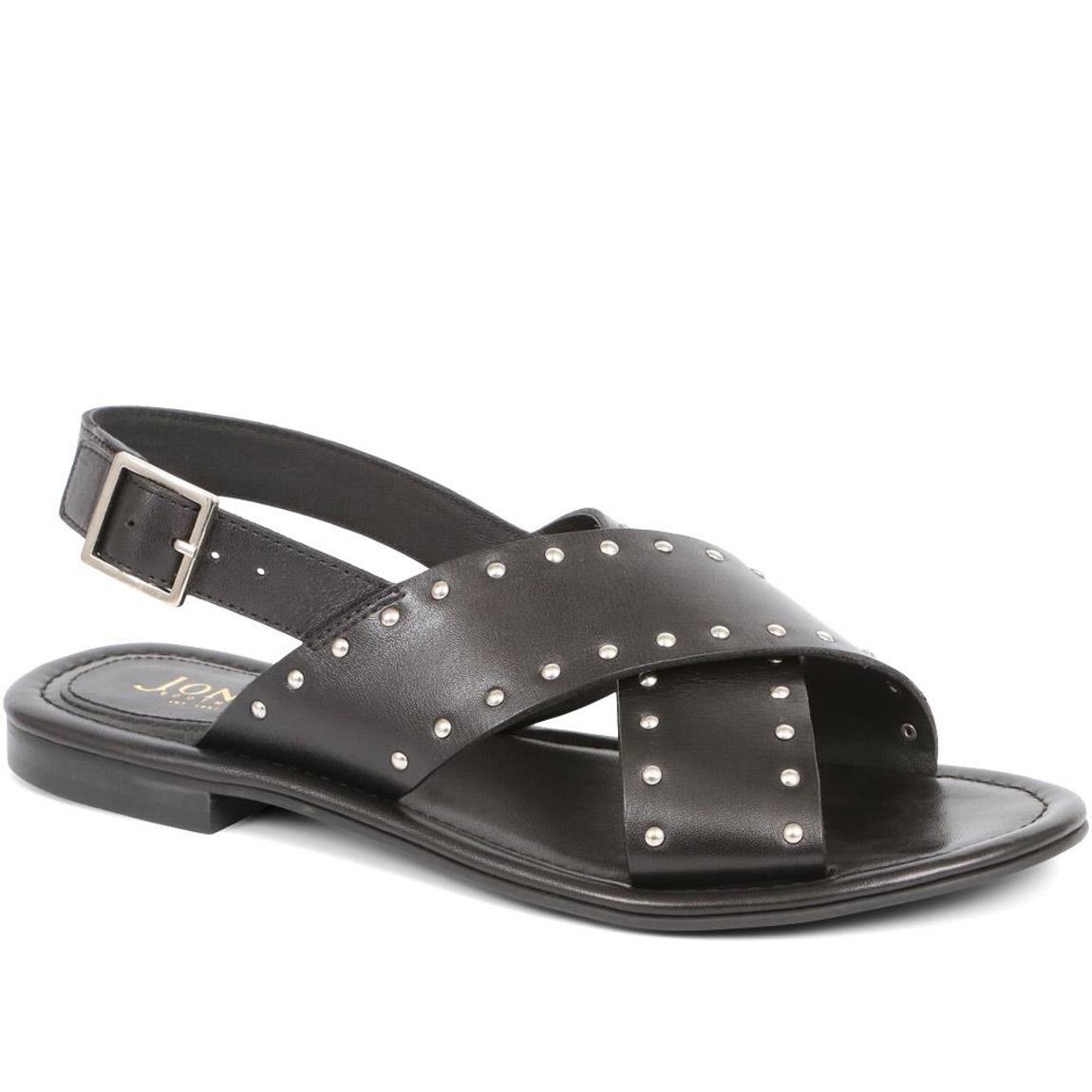 Women's Black Elda Crossover Flat Sandals main product photo