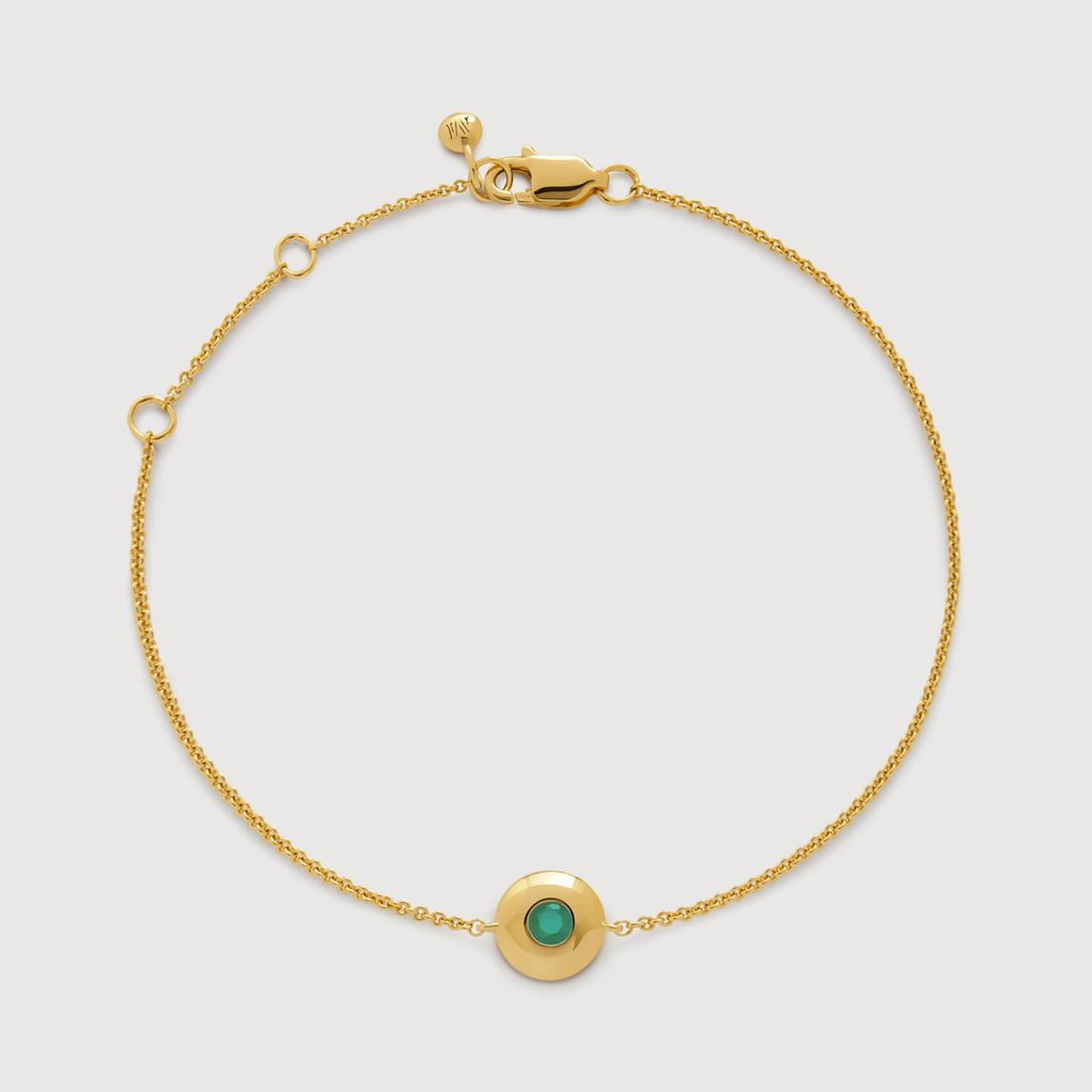 Gold Vermeil May Birthstone Chain Bracelet - Emerald main product photo