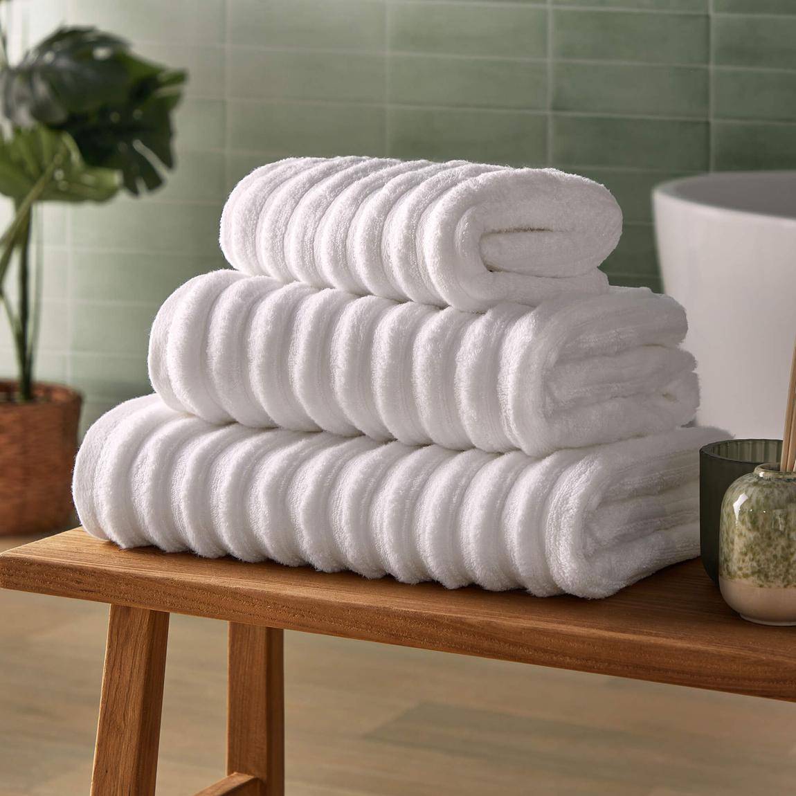 Silentnight Ribbed Cotton - Hand Towel - White main product photo