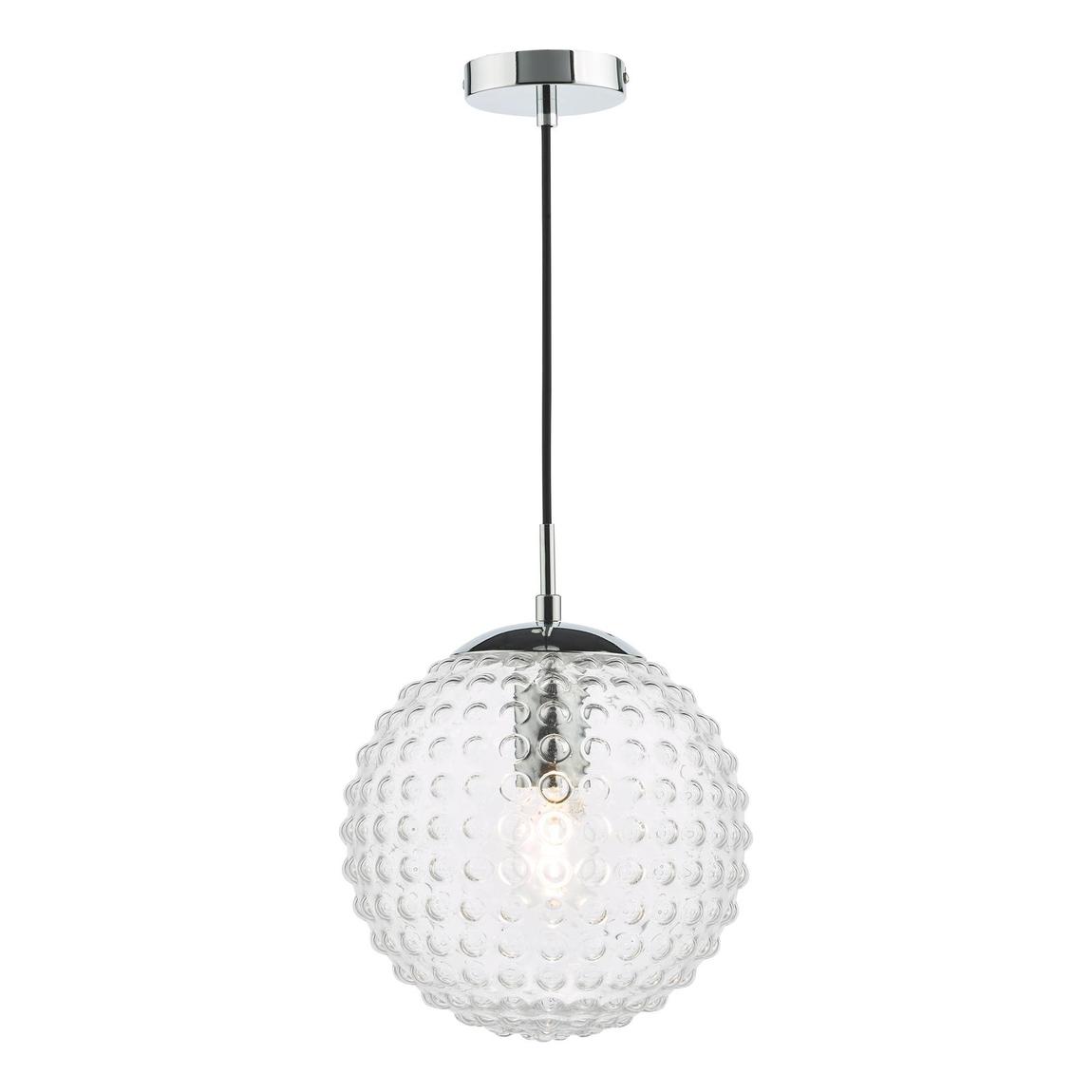 Hobnail Pendant Polished Chrome & Clear Glass main product photo