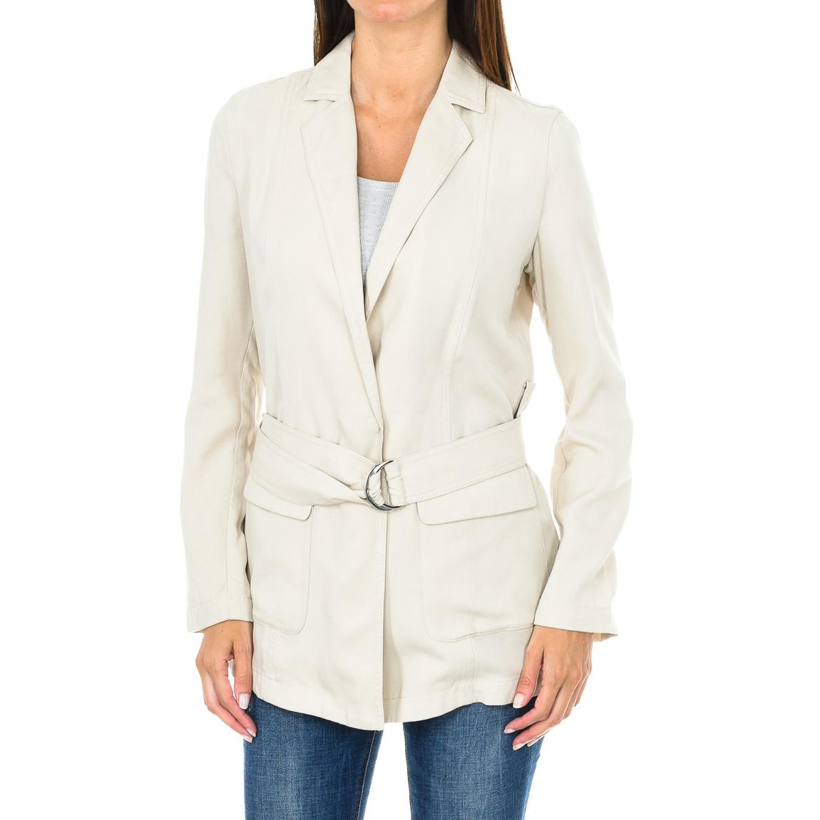 Casual Belted Blazer ModelCasual Wo - Brown Jackets main product photo