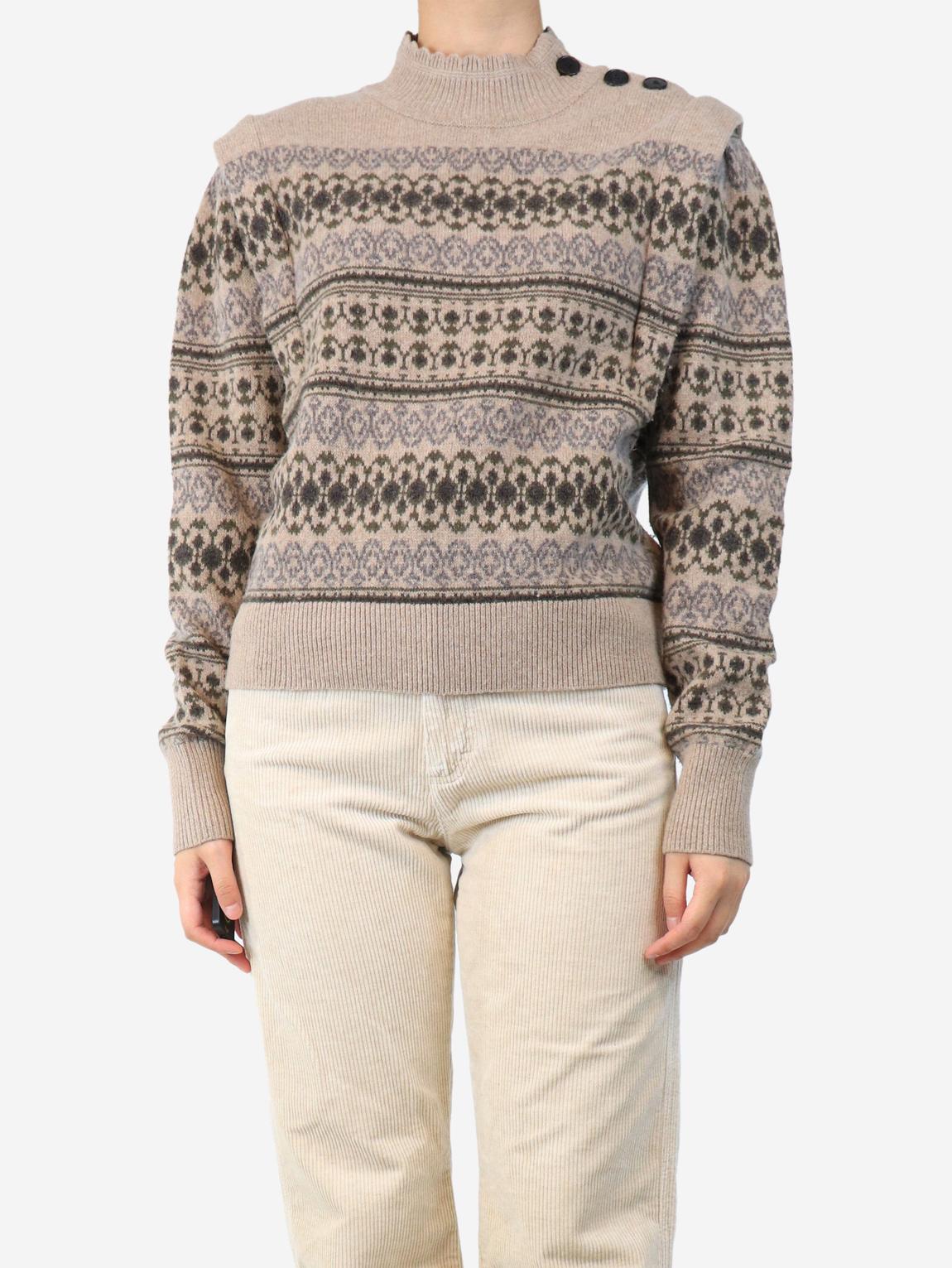 Oatmeal fairisle sweater main product photo