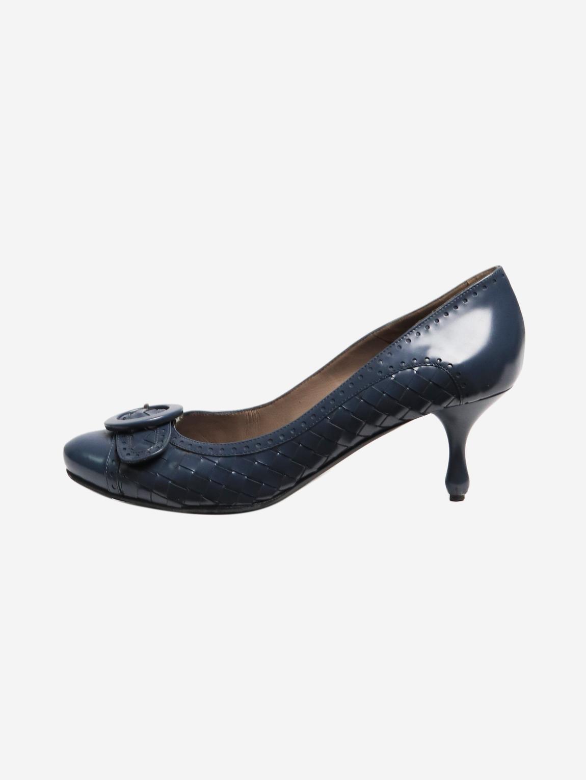 Blue Intrecciato heels main product photo