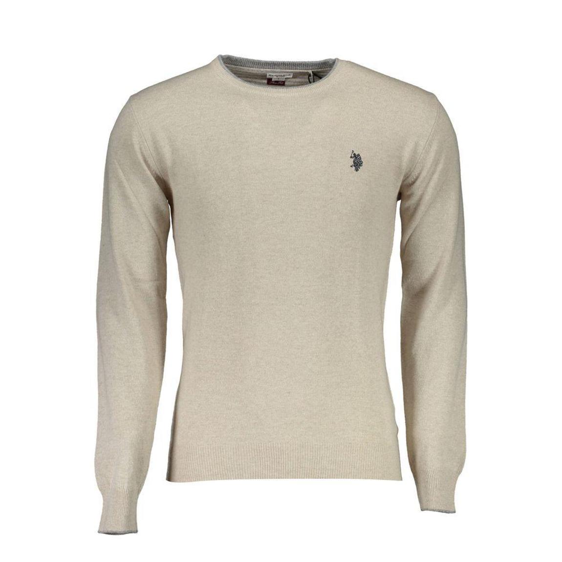 Crew Neck Knit Sweater Classic Fit - Beige main product photo