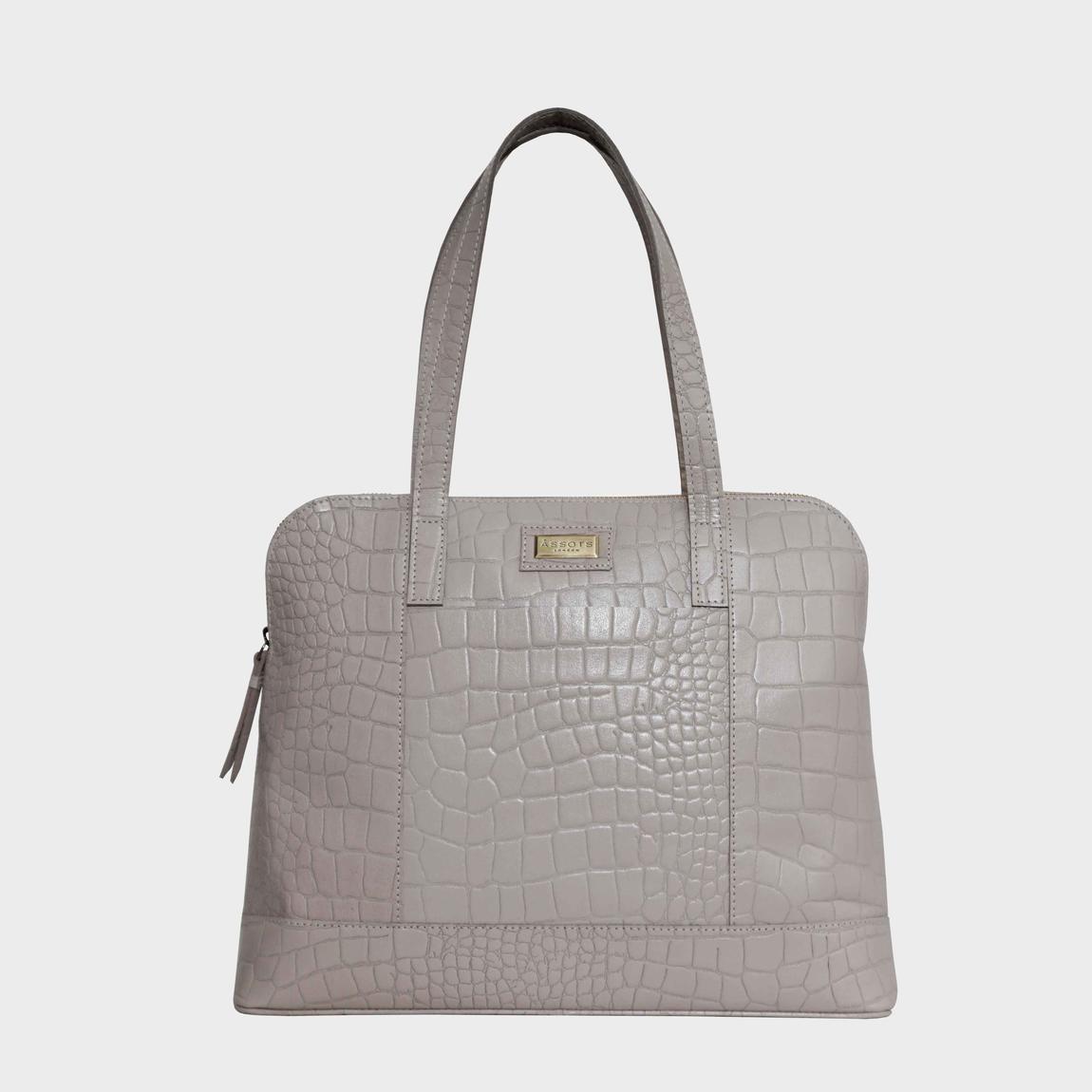 EVA' Croc Embossed Real Leather Designer Unlined Tote Bag main product photo