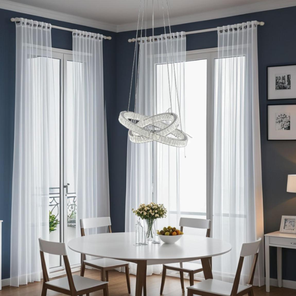 Ausilia Polished Chrome and Crystal LED Pendant Ceiling Light main product photo