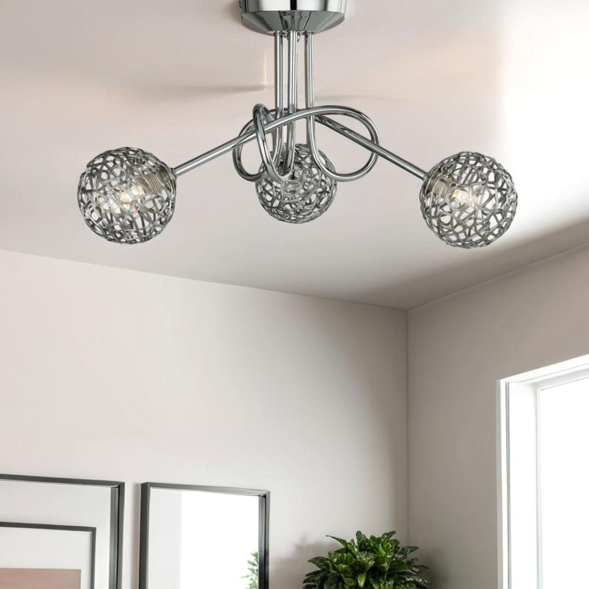 Kesha 3 Light Ceiling Light Polished Chrome main product photo