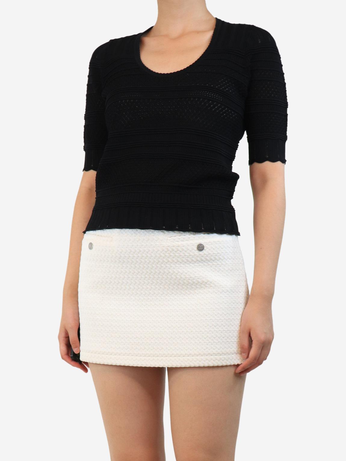 ME+EM Black knit top main product photo
