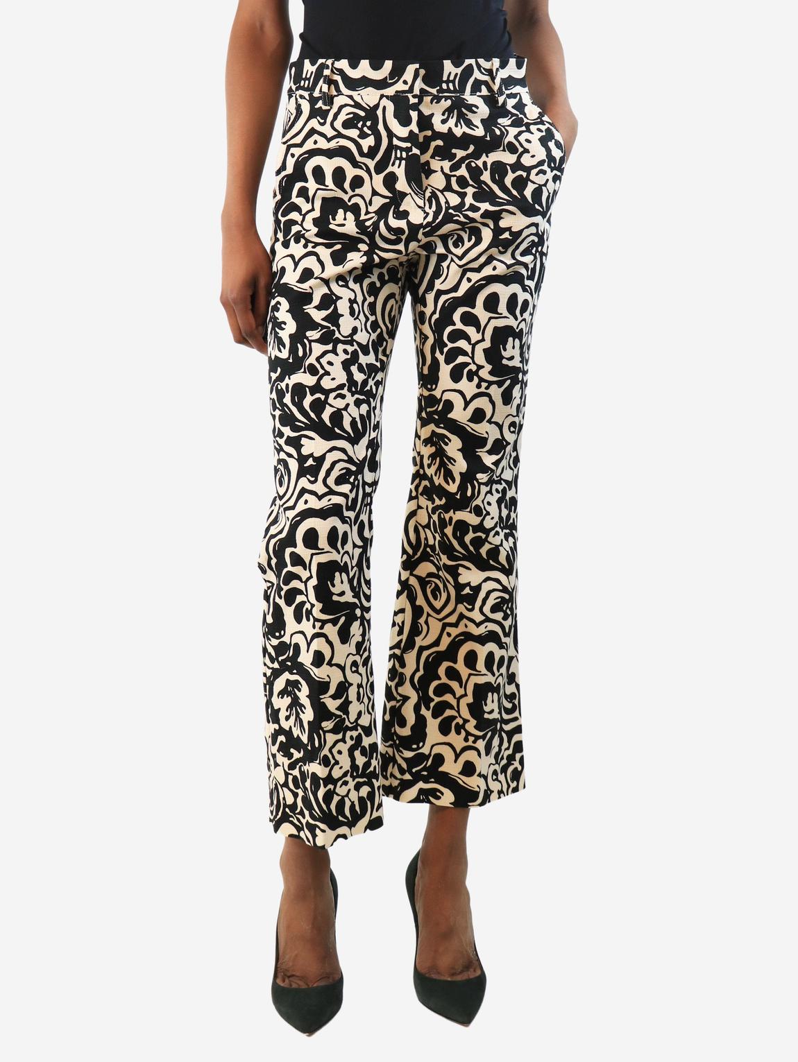 Neutral cotton printed trousers main product photo