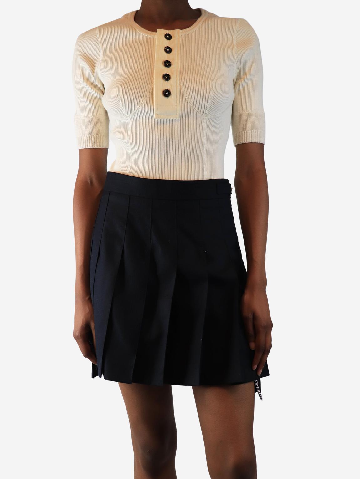 Cream ribbed top main product photo