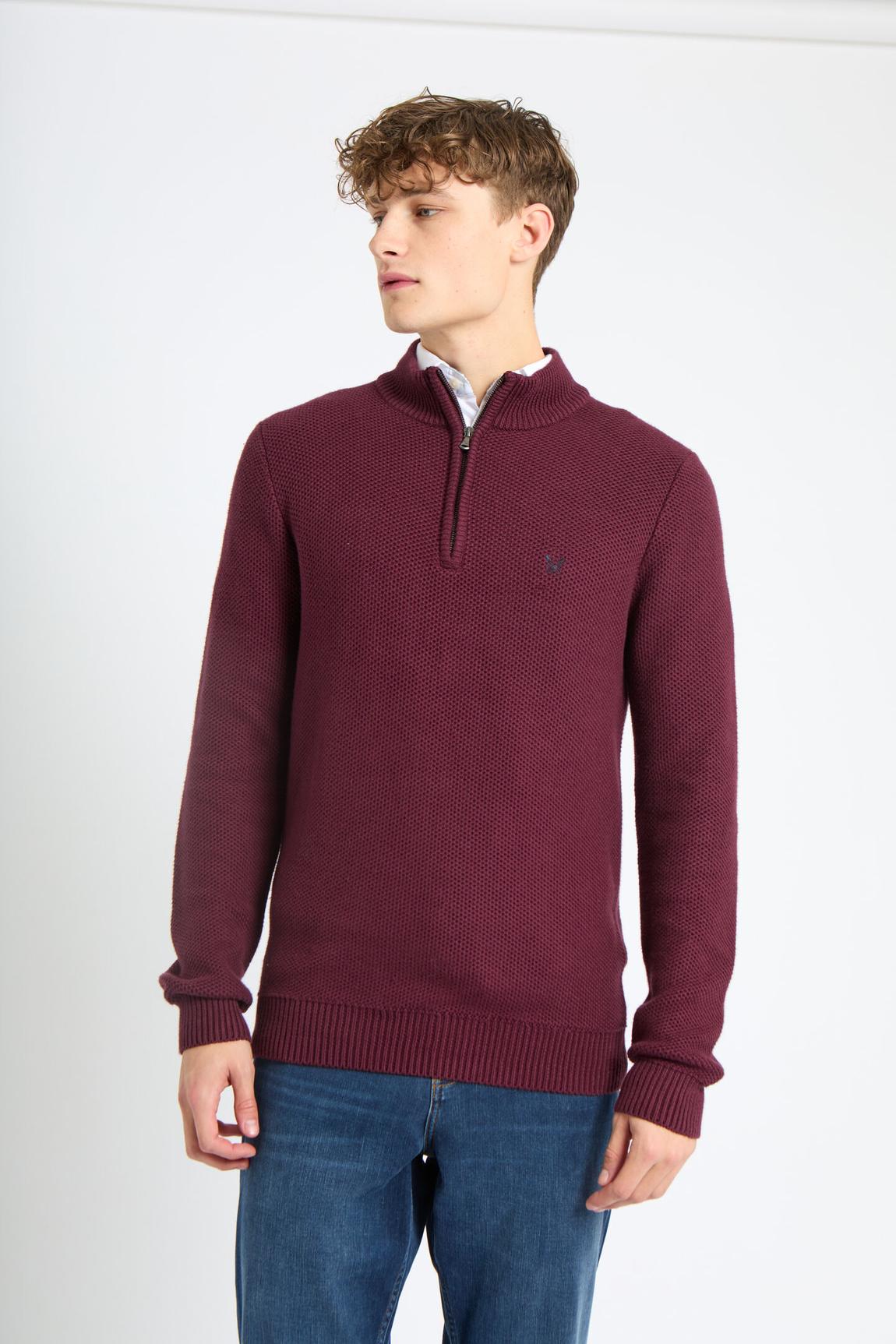 Burgundy Cotton Knit Sweatshirt main product photo
