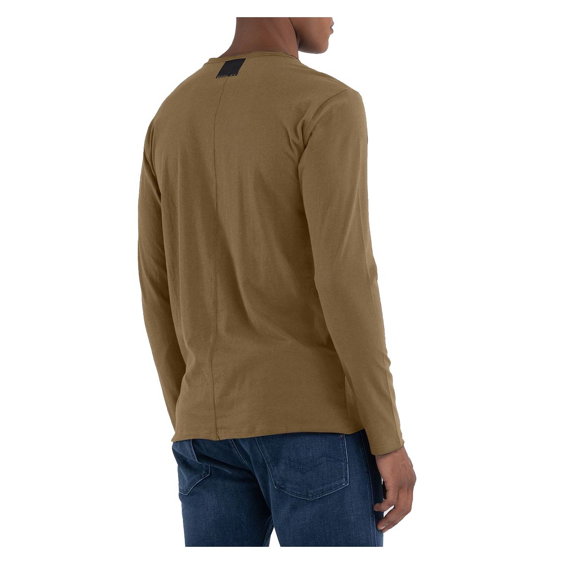 Khaki Raw Long Sleeve T-Shirt