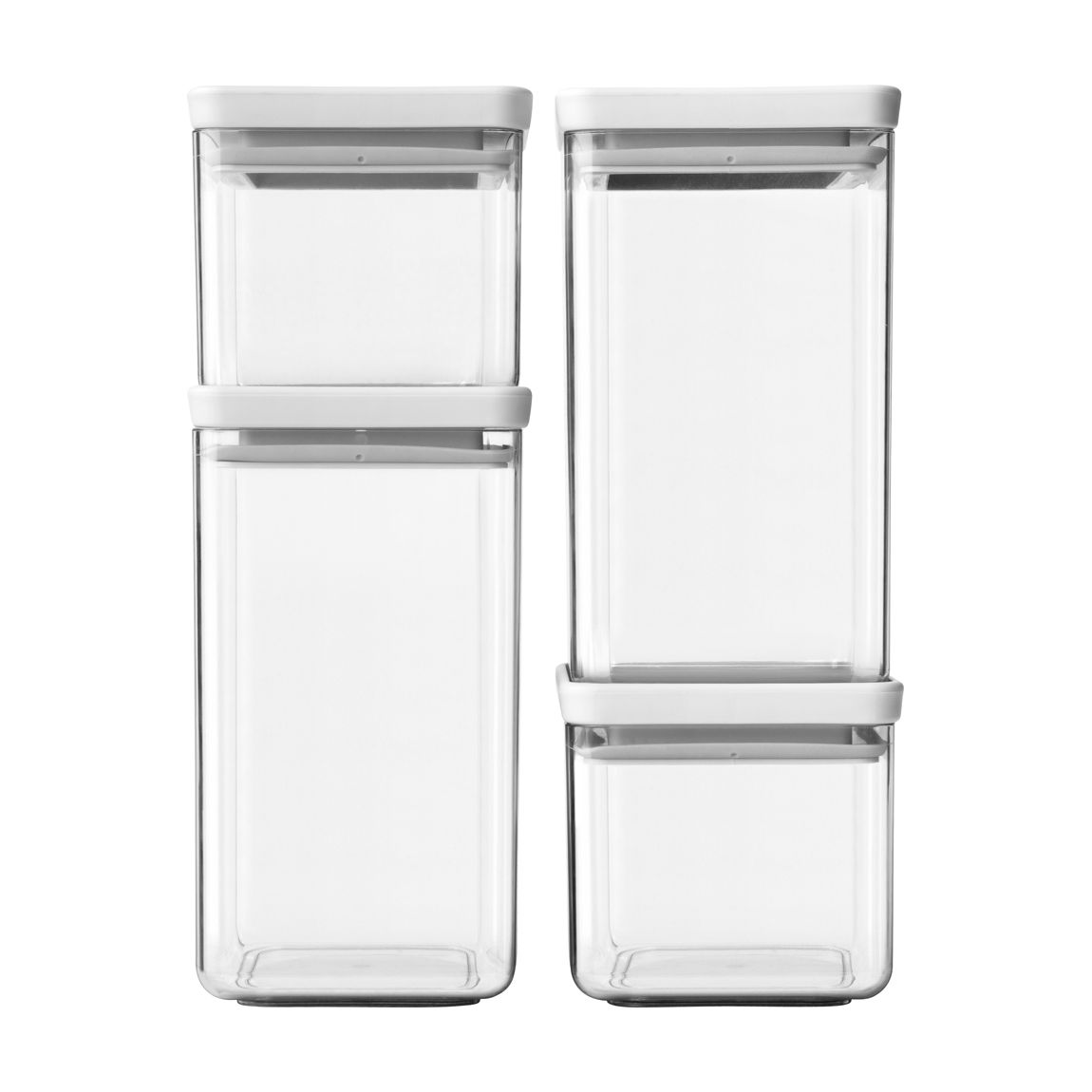 Set of 4 Light Grey TASTY+ Square Canister