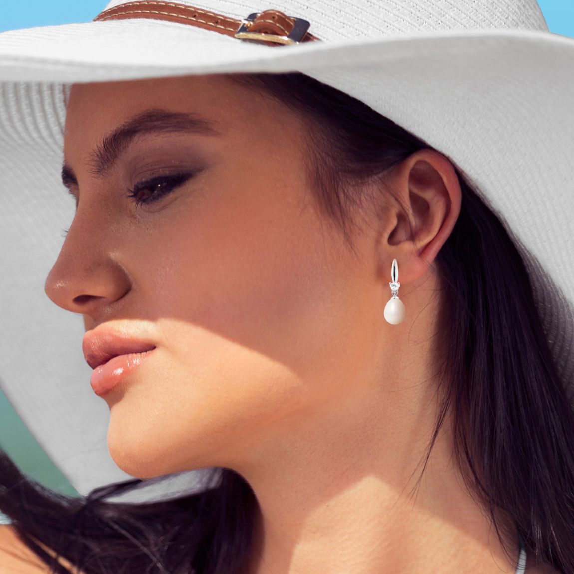 Natural White Teardrop Pearl Earrings