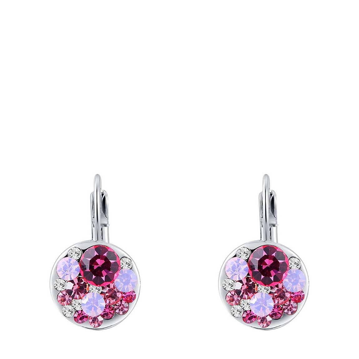 Platinum Plated Ruby Clip Earrings