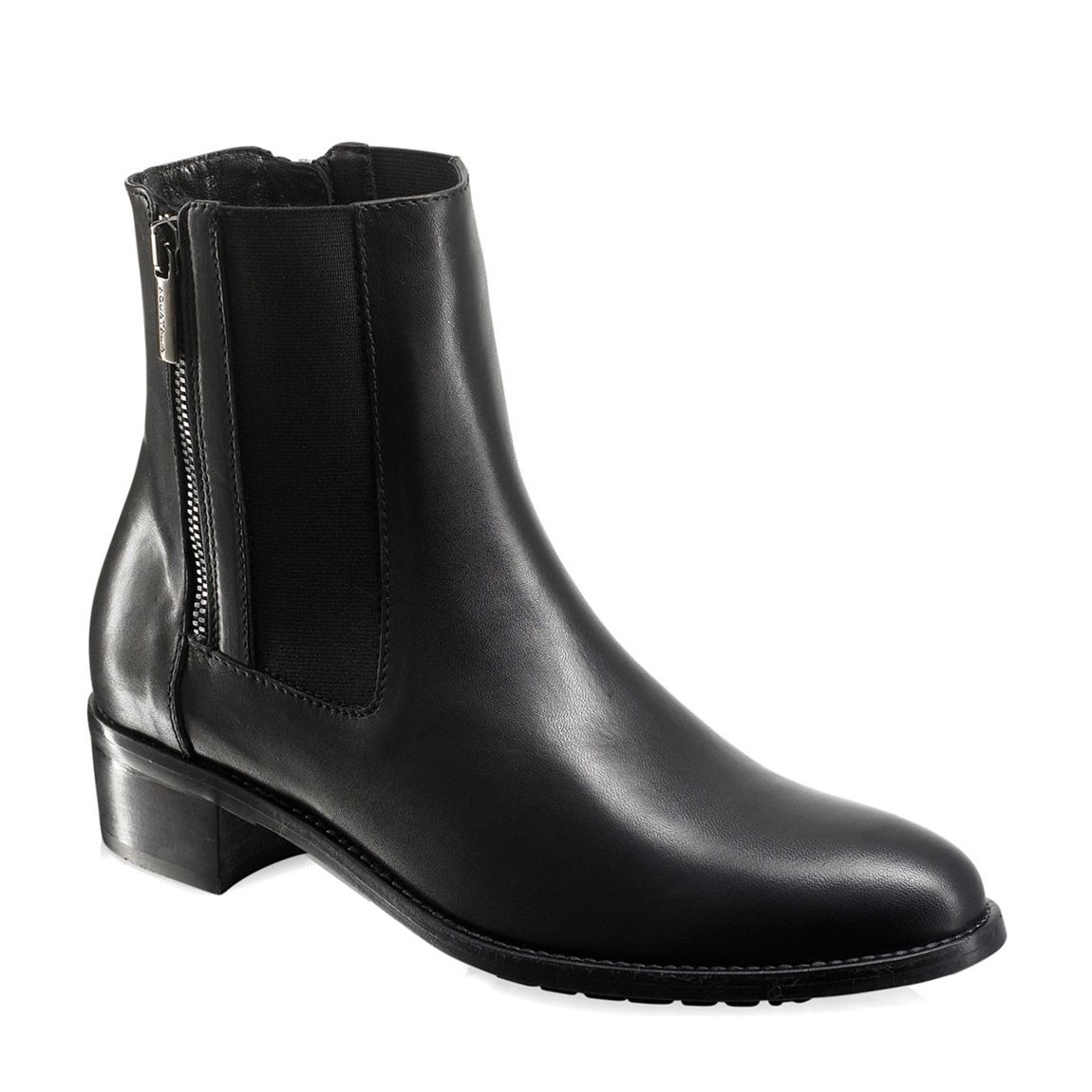 Black Leather Ode Dry Zip Chelsea Boot