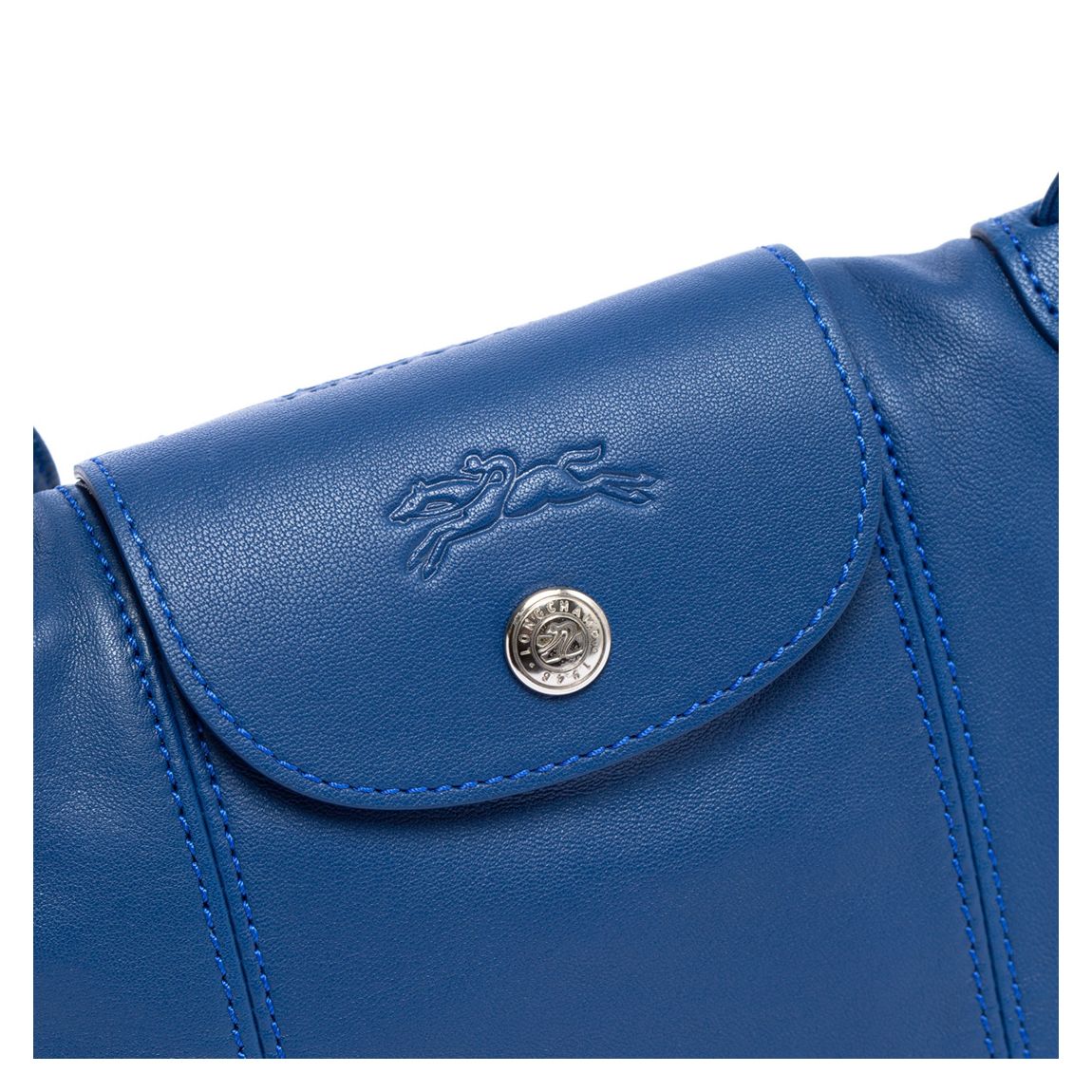 Blue Le Pliage Cuir Crossbody