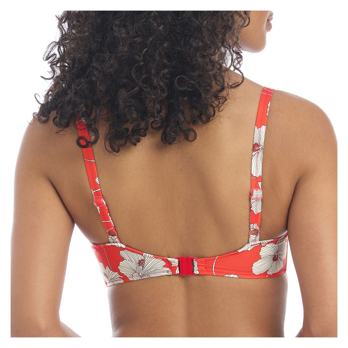 Sunset Hibiscus Beach UW Plunge Bikini Top