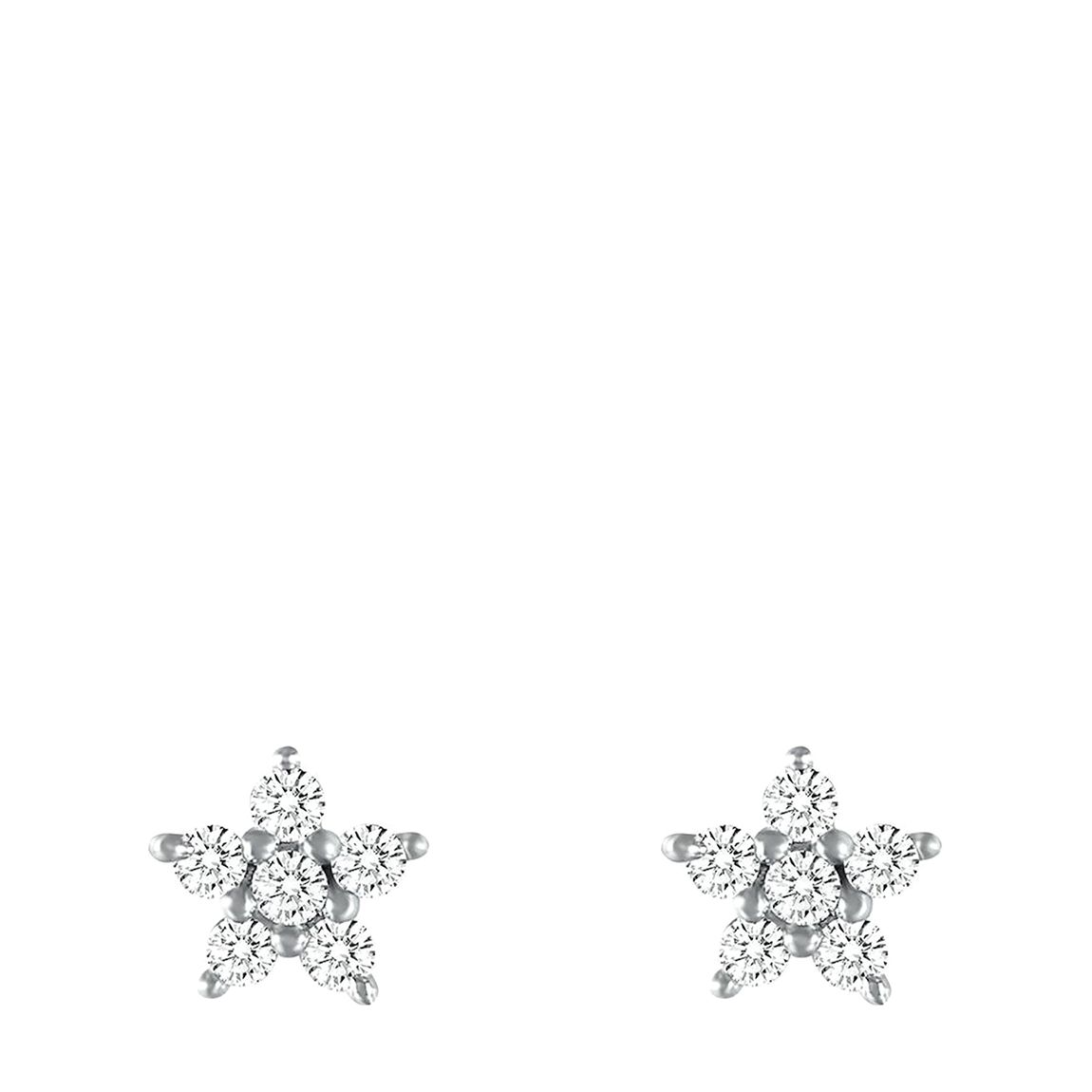 Sterling Silver Plated Flower Earrings with Swarovski Crystals