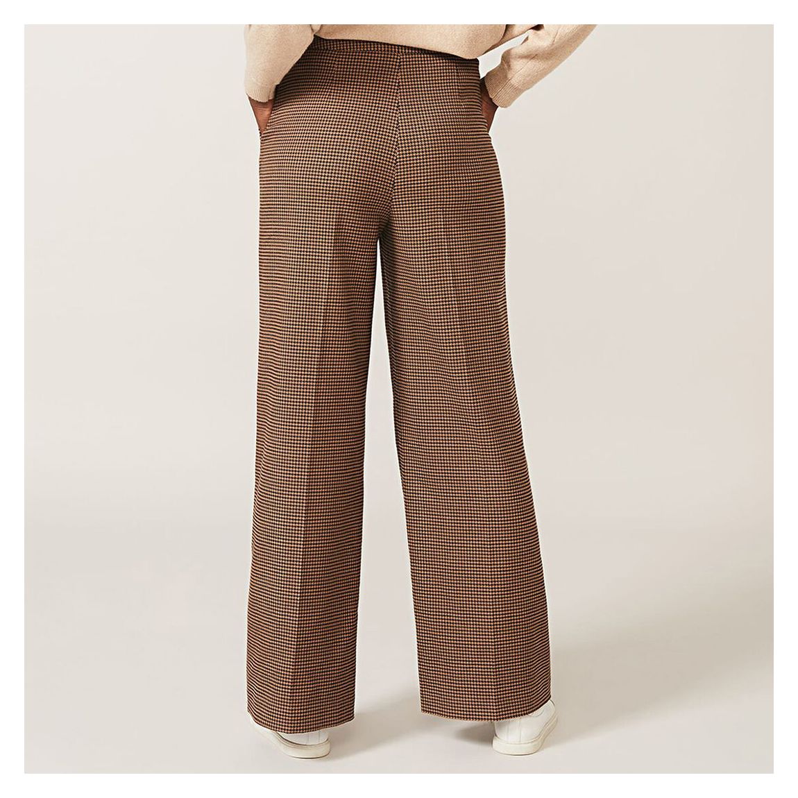 Camel Dogtooth Vye Trousers