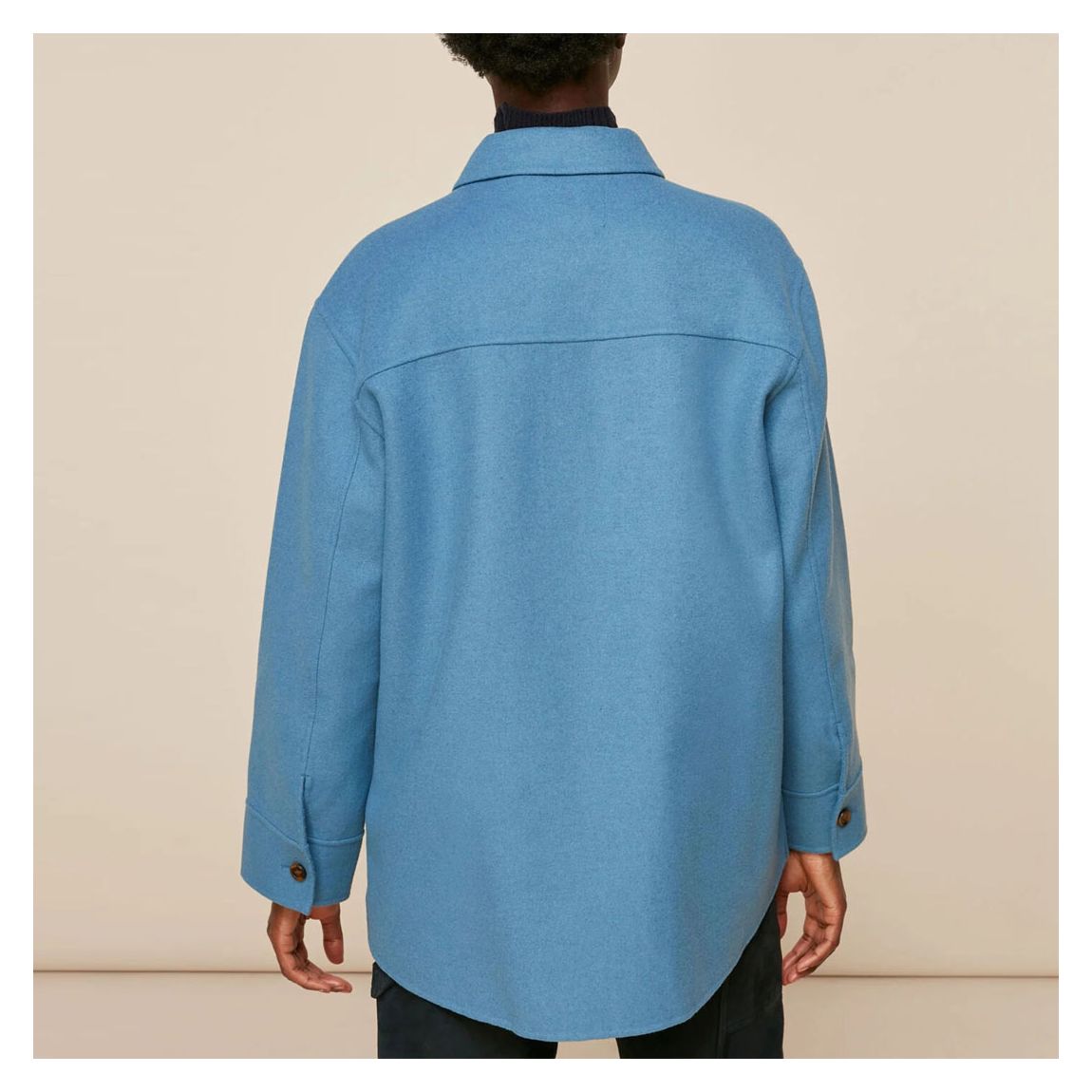 Pale Blue Classic Wool Overshirt
